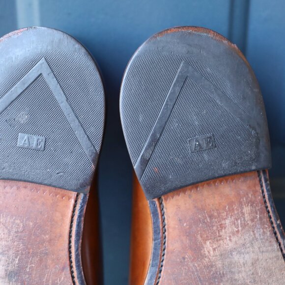 SALE - Allen Edmonds 10-E Greenwhich Wholecut Brown Oxford Mens Dress Shoes - Picture 12 of 13